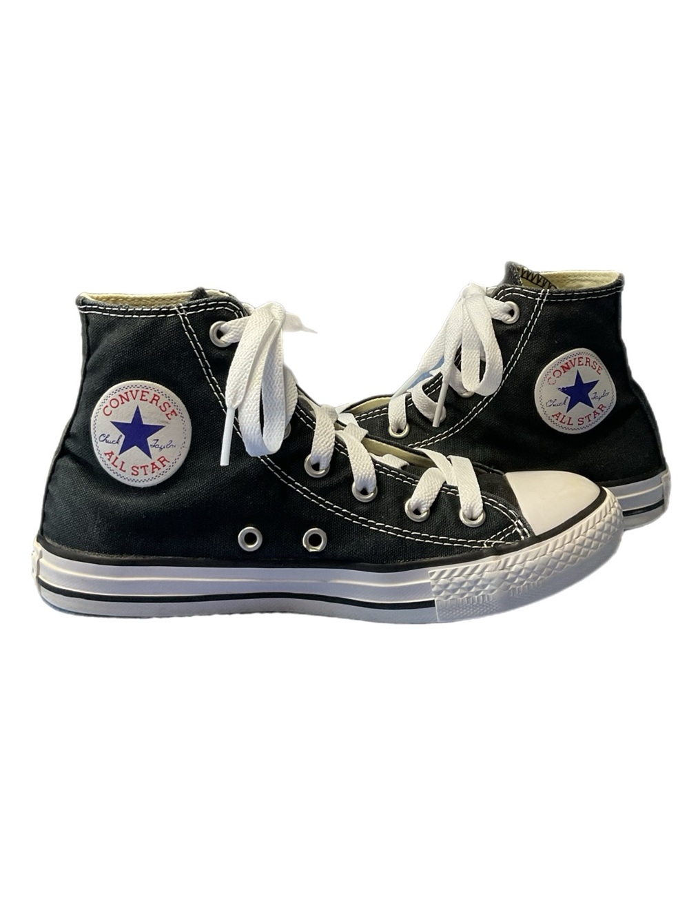 Converse Chuck Taylor All Star Youth 2 Black Hi Top Sneaks Slip on Unisex